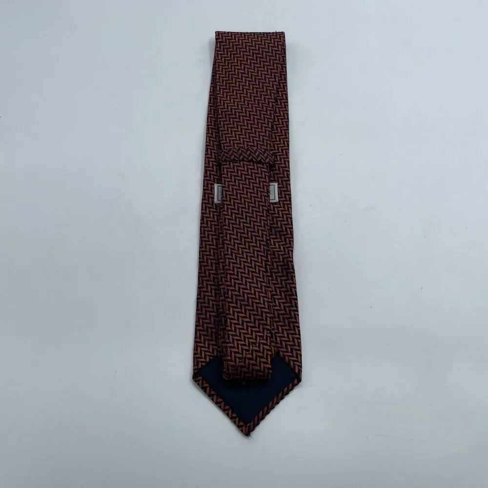 Vintage John Braye Mens 100% Silk Tie Geometric Handmade France 3.5” x 58”